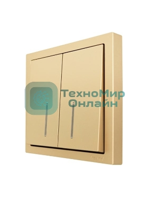 Выключатель LEZARD 704-3688-112QC 2-кл. с индик. СП ZIMA IP20 10А безвинт. зажим, зол.