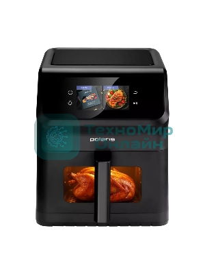 Аэрогриль Polaris PAF 9007WS черный, 1900 Вт, 6.5 л, сенсор, 25 программ