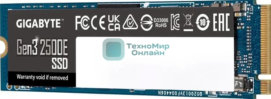 Накопитель SSD GIGABYTE 1Tb AORUS Gen3 2500E, M.2 2280, PCIe 3.0 x4, NVMe, R/W 2400/1800