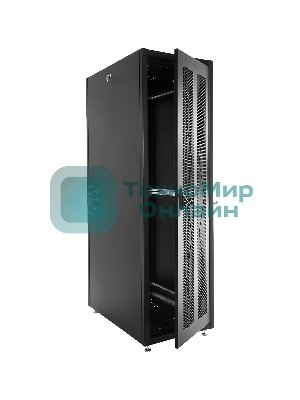 Шкаф серверный напольный ЦМО ШТК-Э, IP20, 48U, 2254х600х1000 мм (ВхШхГ), дверь: перфорация, боковая панель: сплошная, разборный, черный