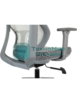 Кресло Бюрократ MC-G411N-H серый, сетка, подголовник