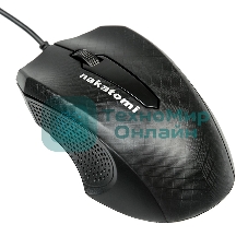 Мышь проводная Nakatomi MON-07U черный, 800 dpi, USB, кнопки - 3