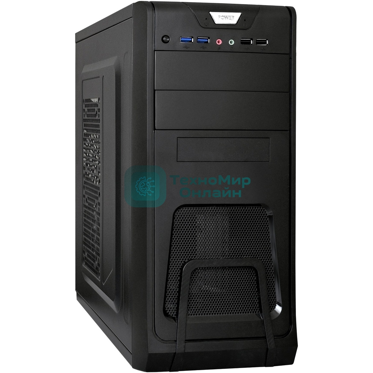 Компьютерный корпус ExeGate Miditower ExeGate CP-603 Black, ATX, (CP450W, 80мм), 2хUSB+2хUSB 3.0, Audio