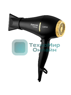 Фен BRAYER BR3010 черный/золотистый, 2200 Вт