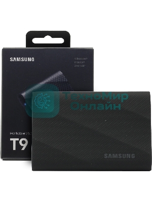 Внешний SSD Samsung T9, 4TB, USB 3.2 Gen 2x2 Type-C, R/W 2000/2000, черный