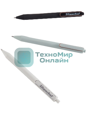 Набор ручек гелевых автоматических Silwerhof NG Metal, d=0.5мм, синие чернила, блистер с европодвесом (3шт) сменный стержень