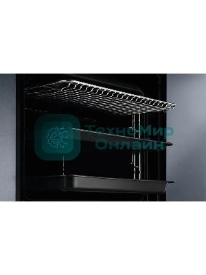 Духовой шкаф электрический Electrolux с конвекцией, приготовление на пару, объем 72 л, 10 режимов, автопрограммы, очистка пиролитическая, 3 стекла в дверце, направляющие проволочные + телескопические (1 уровень)