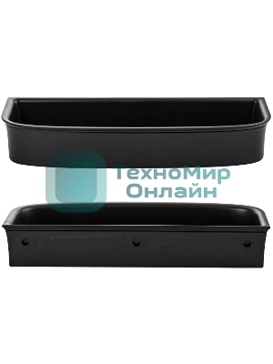 Полочка прямая из высокопрочного АБС пластика, ЧЕРНАЯ матовая, с вкладышем черного цвета BRIMIX 5676