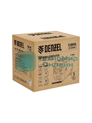 Электрогенератор бензиновый инверторный Denzel GS-5500iSE, 5.5 кВт, 78 дБ, 47 кг