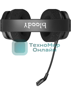 Гарнитура Bloody GR370 черный, беспроводная + проводная, Bluetooth, до 45 ч, подсветка