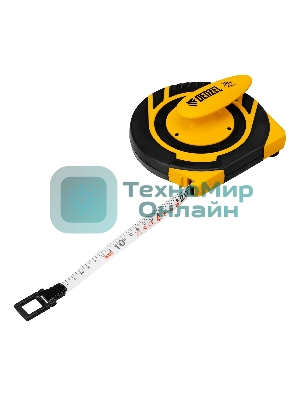 Рулетка геодезическая Denzel 30 м х 15 мм, закрытый корпус, фиберглассовая лента