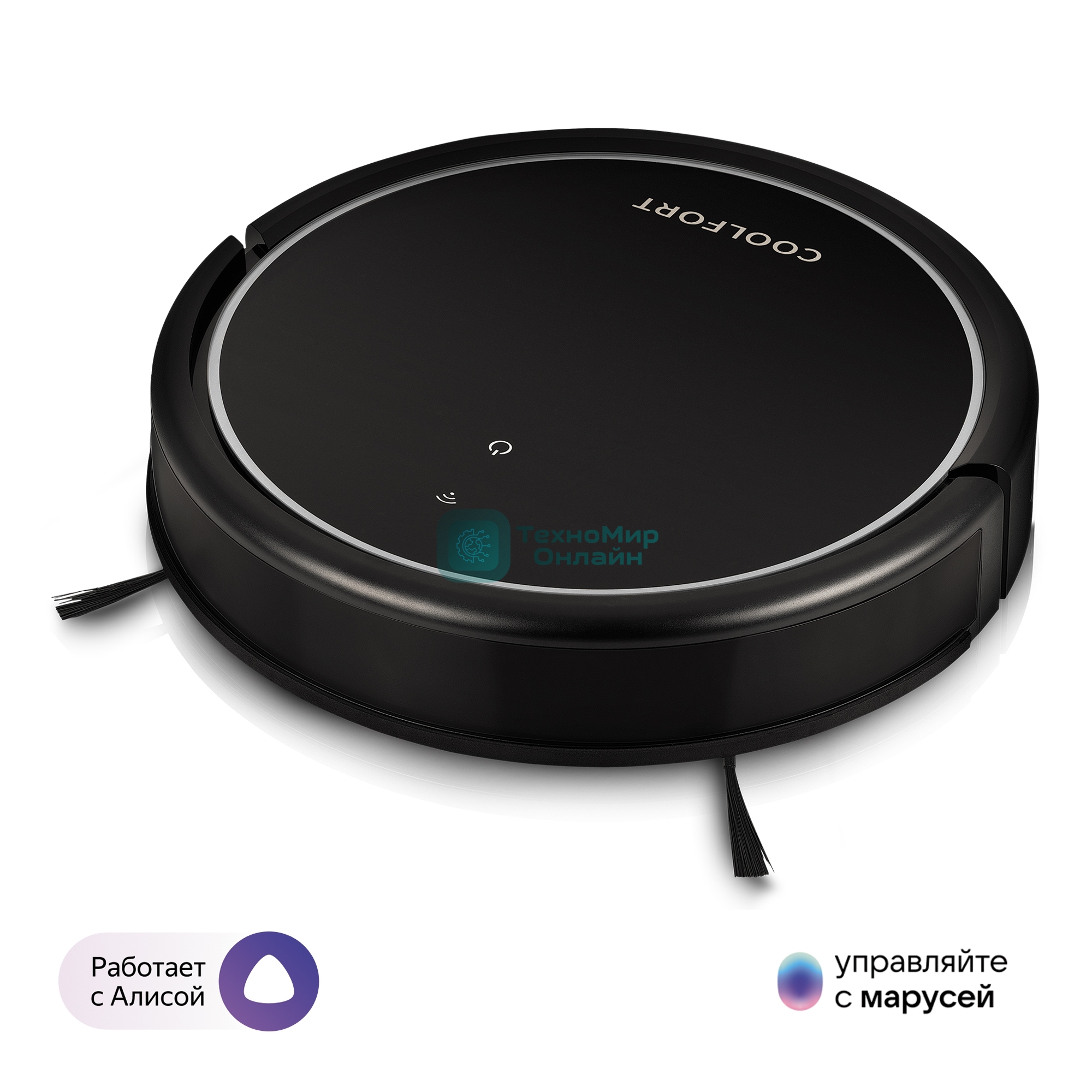 Робот-пылесос Coolfort CF-3200 черный, 2600 мAч Li-Ion, уборка сухая/влажная, пылесборник контейнер 0.3 л
