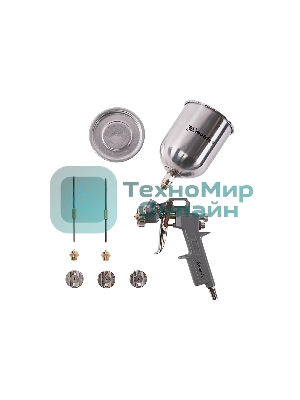 Краскопульт пневматический Matrix краскораспылитель пневмат. с верхним бачком v= 0.6л + сопла