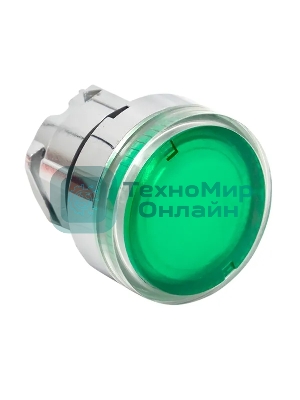 Исполнительный механизм кнопки XB4 зеленый плоский возвратный без фиксации, с подсветкой EKF PROxima XB4BW-G EKF