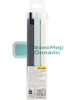 Набор ручек гелевых автоматических Silwerhof NG Metal, d=0.5мм, синие чернила, блистер с европодвесом (3шт) сменный стержень