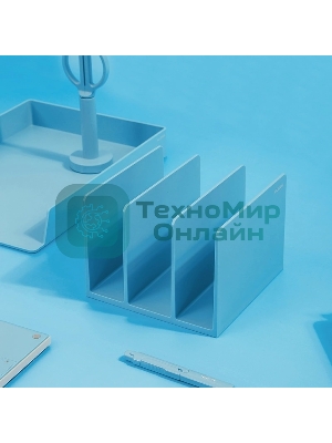 Подставка-ограничитель для книг Deli NS006BLUE Nusign 162x162x122мм синий