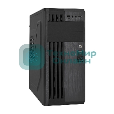 Компьютерный корпус Miditower ExeGate UN-605B Black, ATX, (UN350, 120мм), 2*USB, Audio, замок блокировки кнопки питания