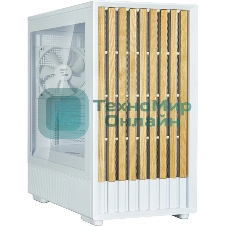 Компьютерный корпус Zalman P10 NAMU, MATX, белый, WINDOW, FRONT COVER WALNUT, 2x3.5