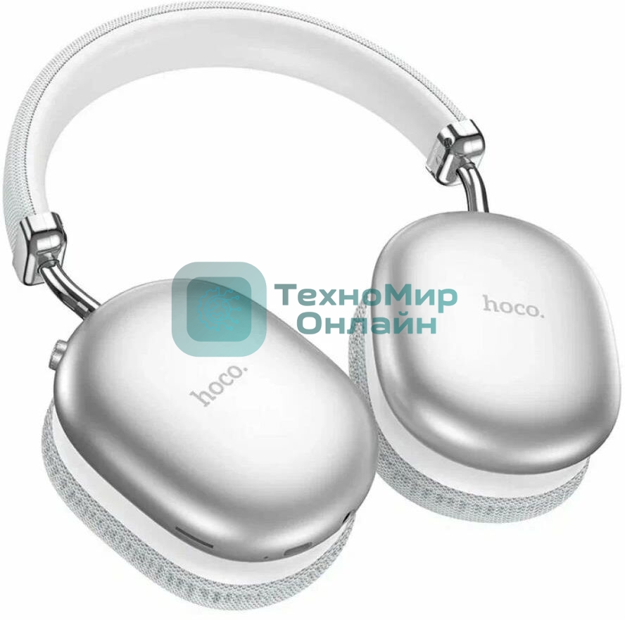 Беспроводные/проводные наушники Hoco W35 серебристый, полноразмерные, Bluetooth + проводной, до 40 ч.