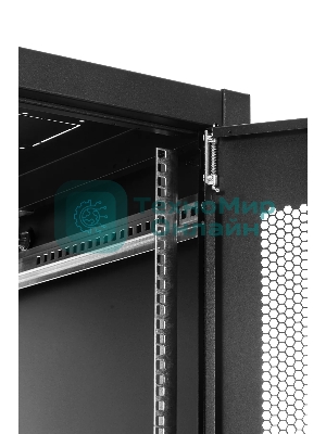 Шкаф серверный напольный ЦМО ШТК-Э, IP20, 48U, 2254х600х1000 мм (ВхШхГ), дверь: перфорация, боковая панель: сплошная, разборный, черный