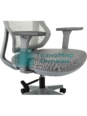 Кресло Бюрократ MC-G411N-H серый, сетка, подголовник