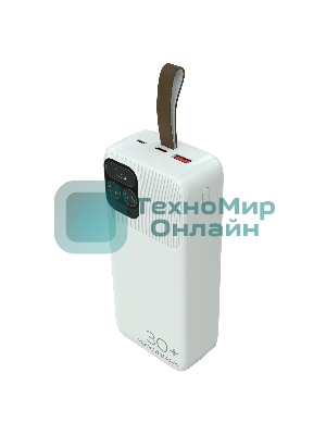 Портативный аккумулятор More choice (4620202550644) PB55-30 с кабелем 1USB 3.0A 22.5W PD - 30000mAh белый