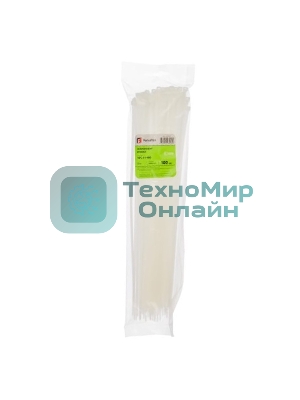 Нейлоновые стяжки Fortisflex КСС 5х400 мм белый 100 штук