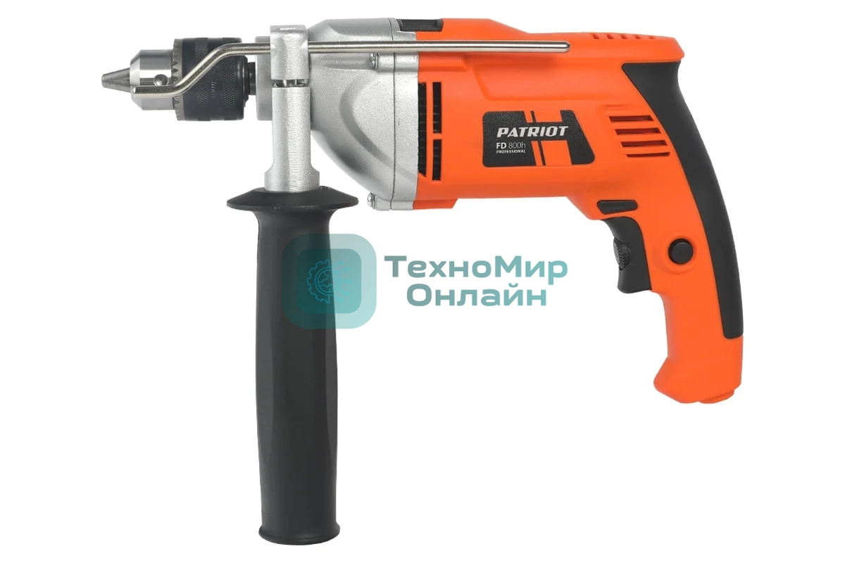 Дрель электрическая ударная PATRIOT FD800h 120301460 Эл. дрель, с ударом, мощность 790Вт, макс.диаметр 13мм, глубиномер + дополнительная ручка