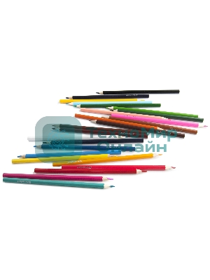Карандаши цветные Silwerhof Eco 2.65мм, шестигранный профиль, дерево, ассорти, 24 цвета, коробка с европодвесом