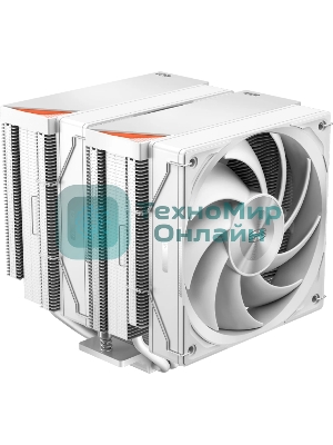 Кулер для процессора PCCooler RZ620 WH (260W, 4-pin PWM, 158мм, Al/Cu, 6x6мм, 2x120мм, 86.73CFM, 32dBA, 1800RPM, S: 1851/1700/1200/115X, AM5/AM4, белый)