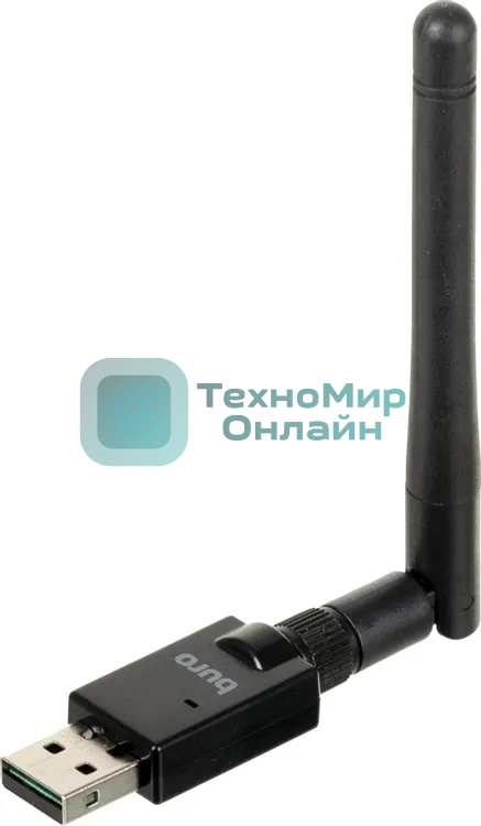 Адаптер USB Buro Bluetooth 5.0+EDR class 1 100м черный