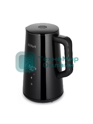 Чайник электрический Kitfort КТ-6186 1.5л. 1800Вт черный корпус: пластик