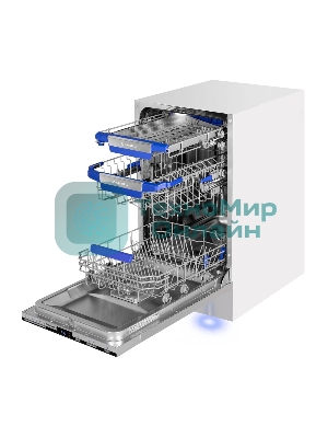 Посудомоечная машина Maunfeld MLP45230 Light Beam Inverter Wi-Fi, нержавеющая сталь, 44.8 см, 10 компл., 47 дБ, класс A+++