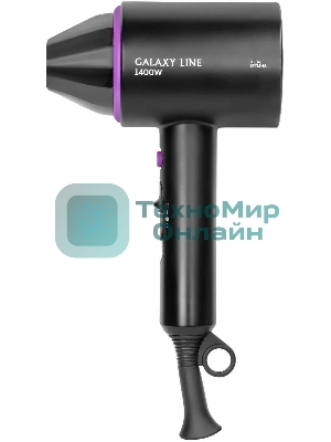 Фен Galaxy Line GL 4346 черный, 1400 Вт, компактный