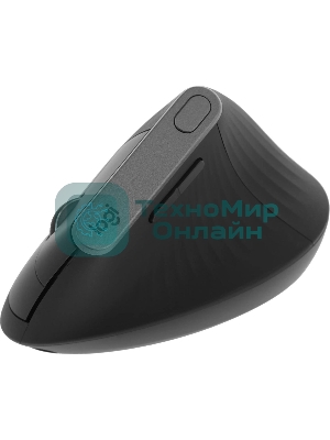Мышь беспроводная/проводная Logitech MX Vertical графитовый, 4000 dpi, радиоканал, Bluetooth, USB, кнопки - 6