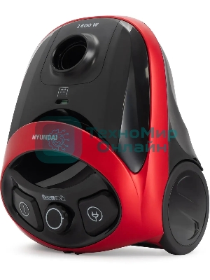 Пылесос Hyundai HYV-B1570 красный/черный, 250/1800 Вт, уборка сухая, пылесборник мешок, 1.5 л (в компл.:1мешок)
