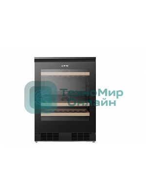 Встраиваемы е винный шкаф Gorenje WCU68F6BG4WF, объем 138 л, вместительность 46 бутылок, 4 полки, цифровой дисплей, Wi-Fi, LED освещение, защита от УФ-излучения, энергоэффективность А+, черный