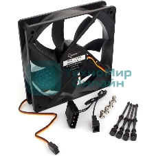 Вентилятор Gembird 120x120x25, гидрод., тихий, 3 pin/4pin Molex, провод 30 см (S12025H-3P4M)