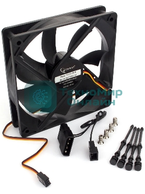 Вентилятор Gembird 120x120x25, гидрод., тихий, 3 pin/4pin Molex, провод 30 см (S12025H-3P4M)