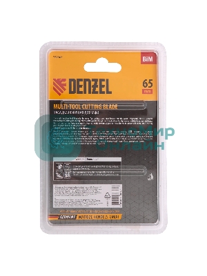 Насадка для МФИ Denzel режущая прямая, BiM, по металлу и дереву, 65 x 1,2 мм, мелкий зуб