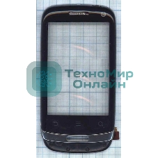 Сенсорное стекло (тачскрин) для Huawei Ideos X3, черное c рамкой