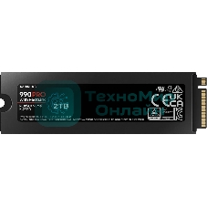 Накопитель SSD Samsung 990 PRO, 2000Gb, PCIe 4.0 x4, M.2 2280, NVMe, R/W 7450/6900, с радиатором