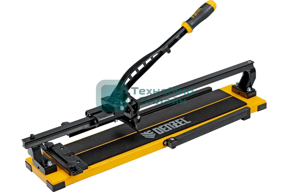 Плиткорез рельсовый Denzel 600х16мм, каретка на подш., стальная станина, усил. рукоятка-пенал