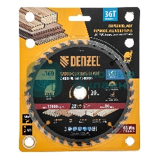 Пильный диск по дереву Denzel ф160 х 20 мм, 36 зубьев