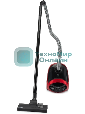 Пылесос Hyundai HYV-B1570 красный/черный, 250/1800 Вт, уборка сухая, пылесборник мешок, 1.5 л (в компл.:1мешок)