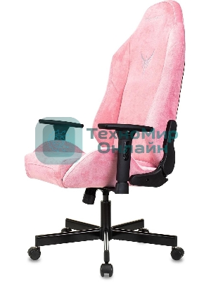 Кресло Knight N1 Fabric розовый, велюр, 120 кг, механизм качания