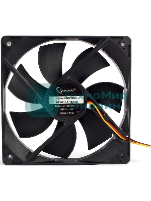 Вентилятор Gembird 120x120x25, гидрод., тихий, 3 pin/4pin Molex, провод 30 см (S12025H-3P4M)