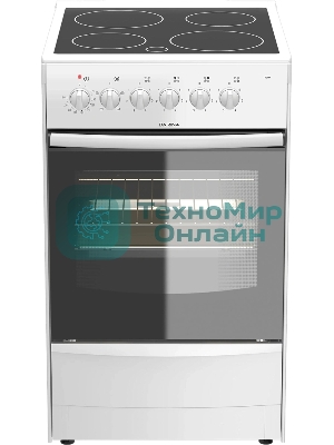 Плита электрическая Darina B 3607 W белый/черный, конфорок 4 шт, духовка 50 л, 50 см x 85 см x 56 см