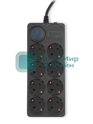 Сетевой фильтр Ippon BK-8-EU-3-10-B 3 м, 8 розеток, черный, коробка