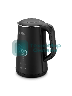 Чайник электрический Kitfort КТ-6188 1.6 л, 1500 Вт, черный корпус: пластик
